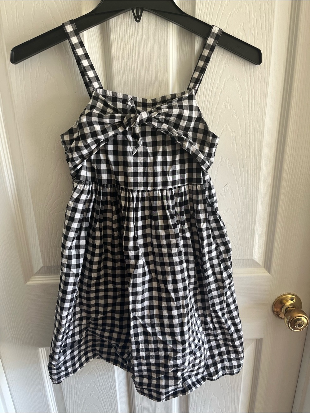 EUC Girls Crazy 8 Black & White Gingham Tie-Front Sundress size L (10/12)